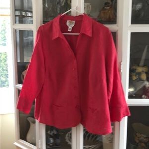 Talbots Fushia Irish Linen Buttondown Shirt